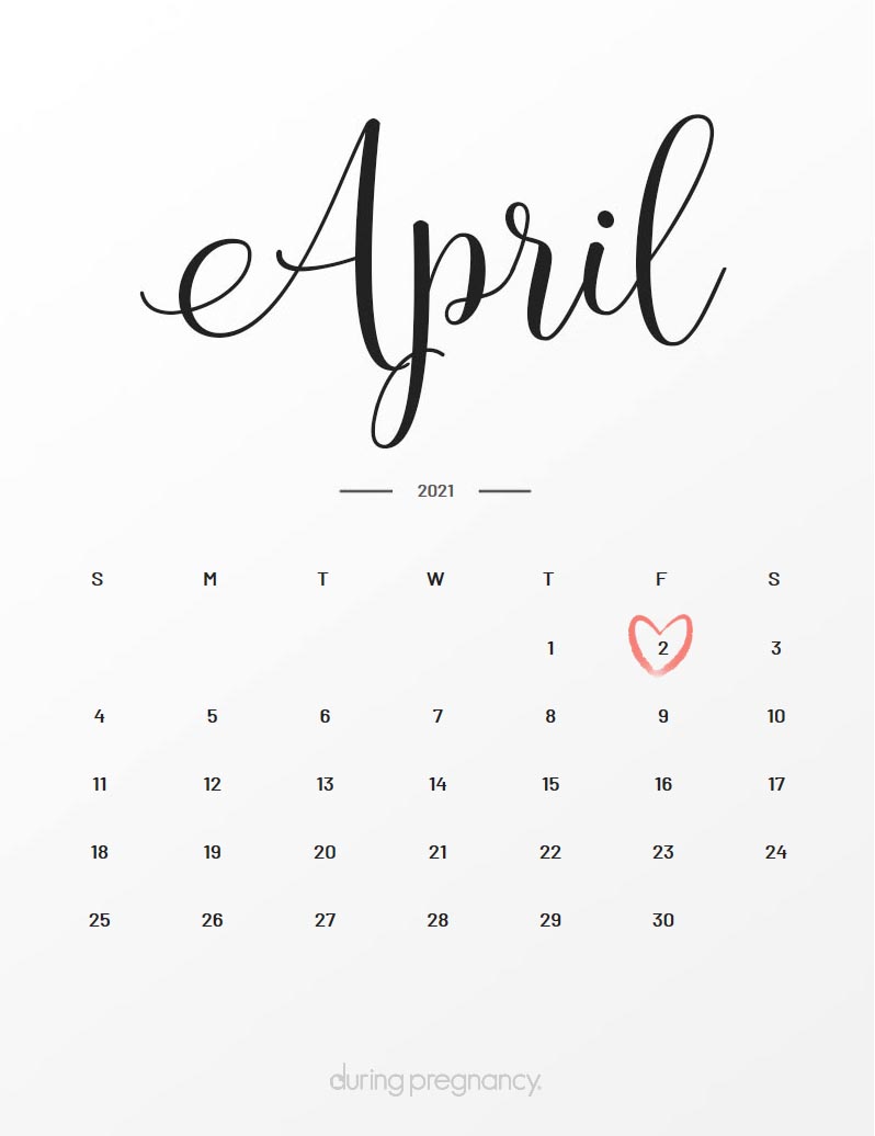 Due Date April 2 2021 During Pregnancy lny calendar 2021
