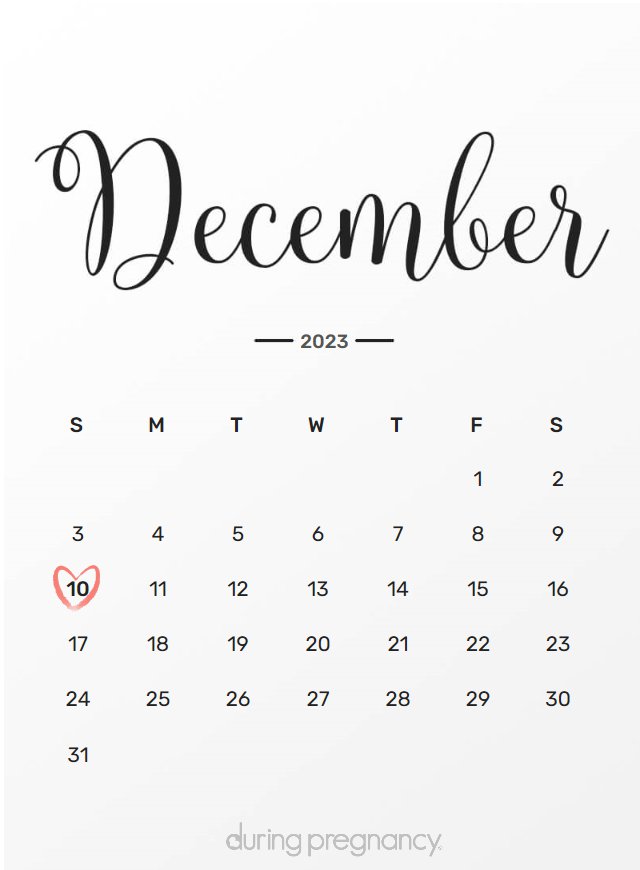 Due date calendar black chalkboard for December 10, 2023