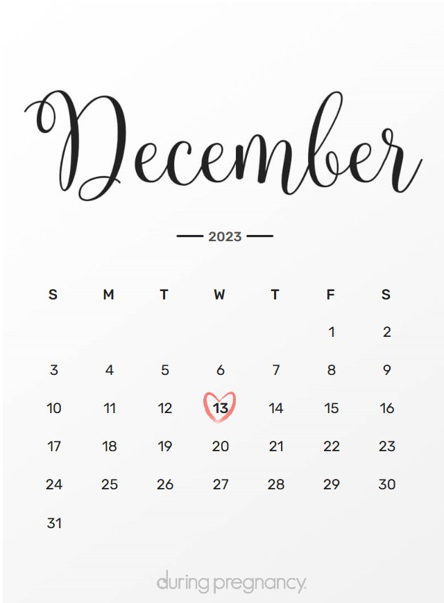 Due date calendar black chalkboard for December 13, 2023