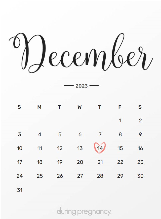 Due date calendar black chalkboard for December 14, 2023
