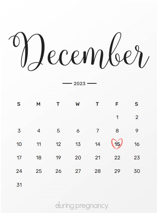 Due date calendar black chalkboard for December 15, 2023