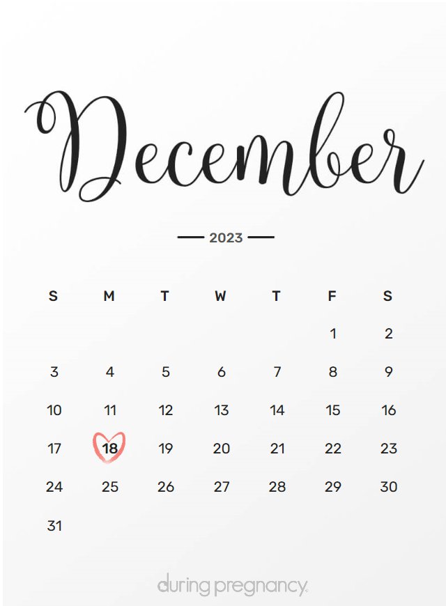 Due date calendar black chalkboard for December 18, 2023