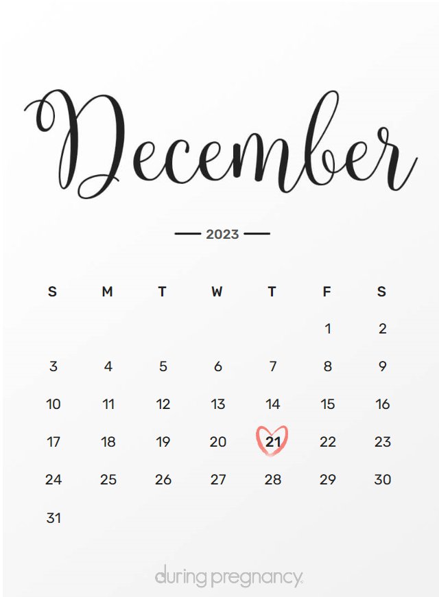 Due date calendar black chalkboard for December 21, 2023