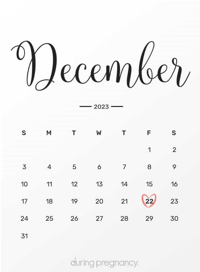 Due date calendar black chalkboard for December 22, 2023