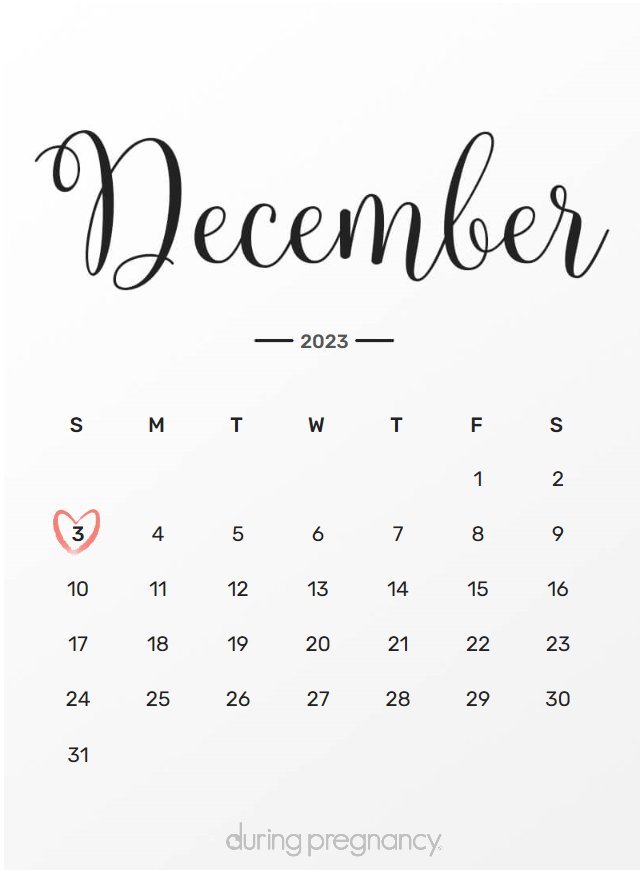 Due date calendar black chalkboard for December 3, 2023