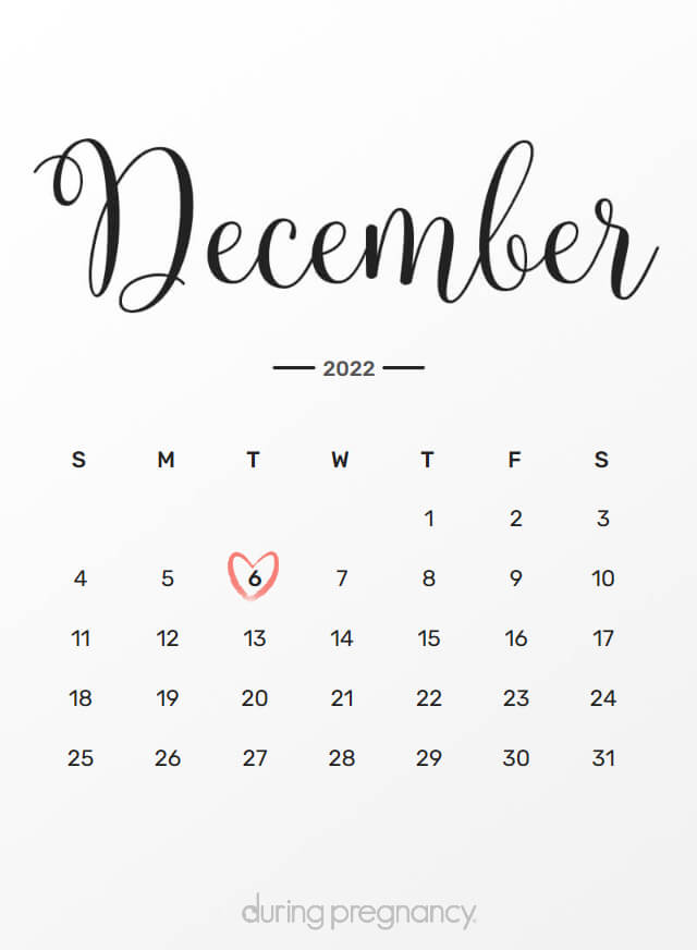 Christmas Specila On December 6 2022 Your Due Date: December 6, 2022 | During Pregnancy