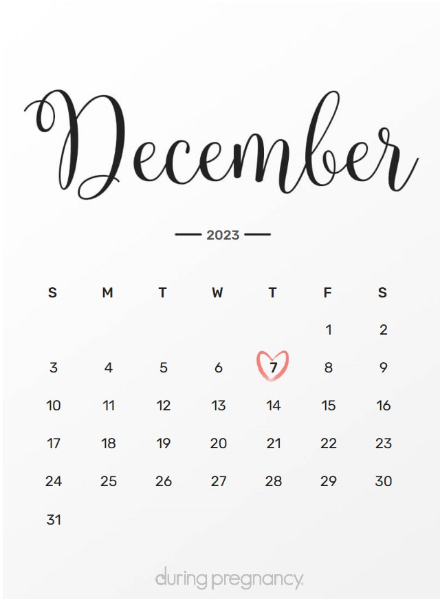 Due date calendar black chalkboard for December 7, 2023