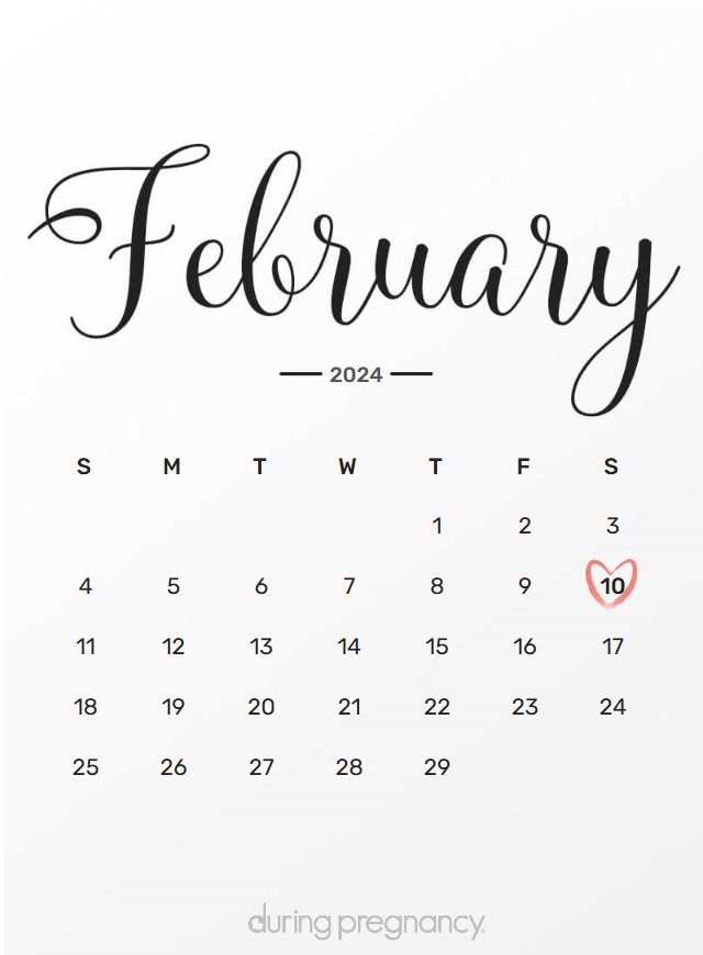 Due date calendar black chalkboard for February 10, 2024
