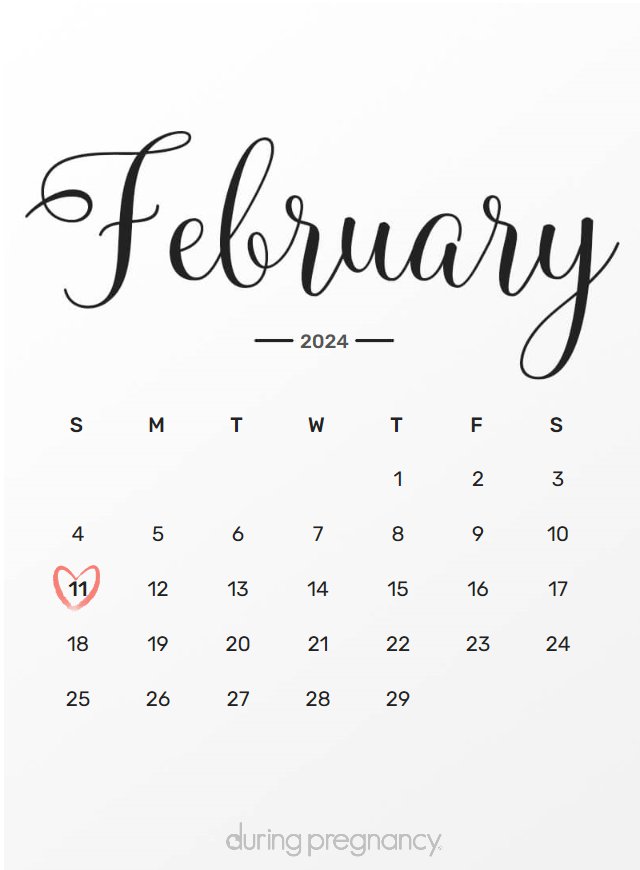 Due date calendar black chalkboard for February 11, 2024