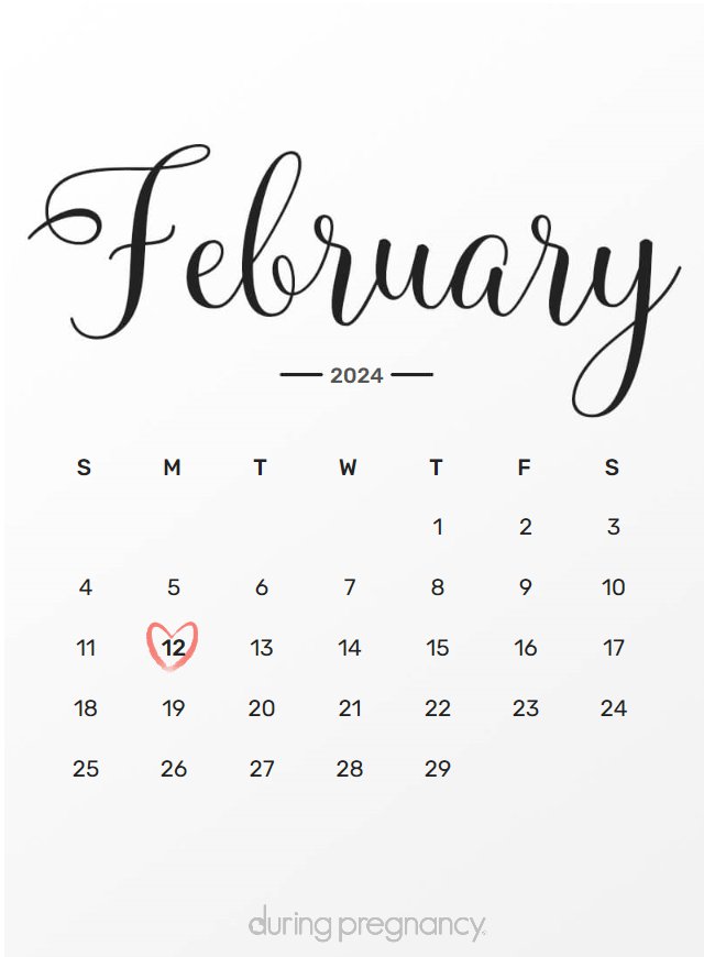 Due date calendar black chalkboard for February 12, 2024