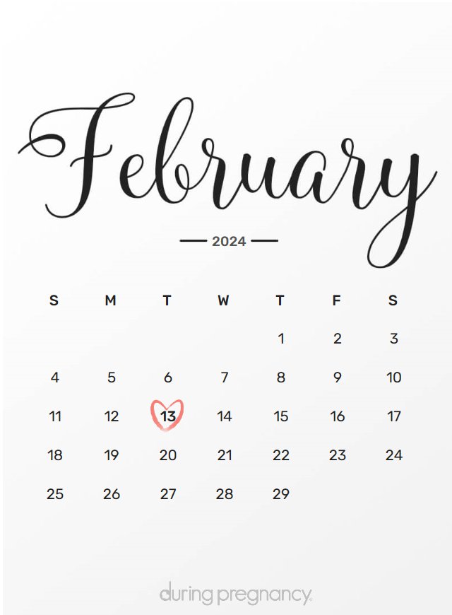 Due date calendar black chalkboard for February 13, 2024