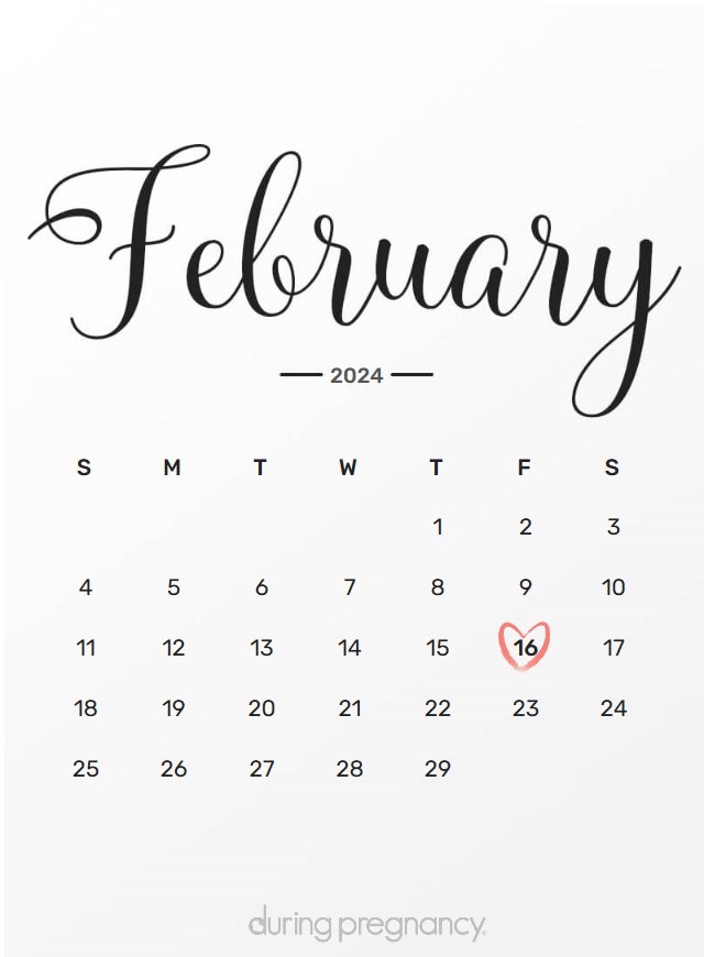 Due date calendar black chalkboard for February 16, 2024