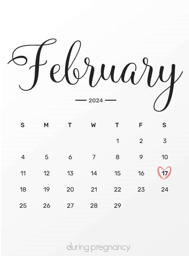 Due date calendar black chalkboard for February 17, 2024
