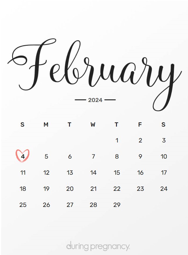 Due date calendar black chalkboard for February 4, 2024