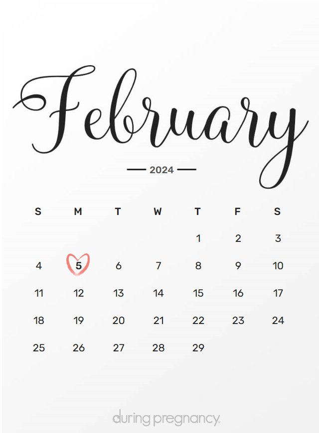 Due date calendar black chalkboard for February 5, 2024