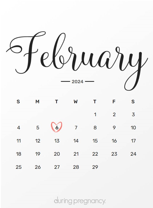 Due date calendar black chalkboard for February 6, 2024