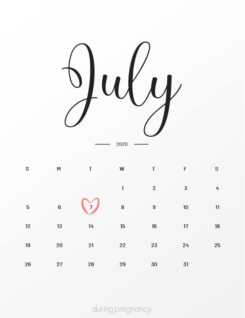 Due Date July 7 2020 During Pregnancy