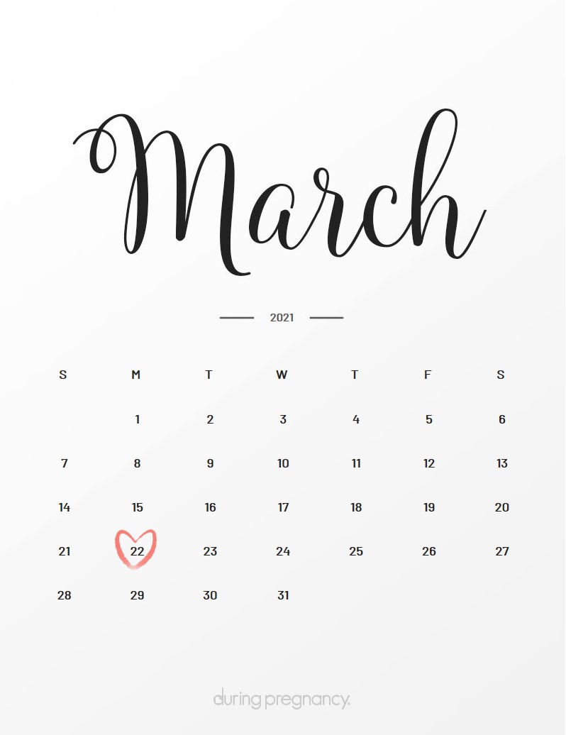 Due Date March 22 2021 During Pregnancy