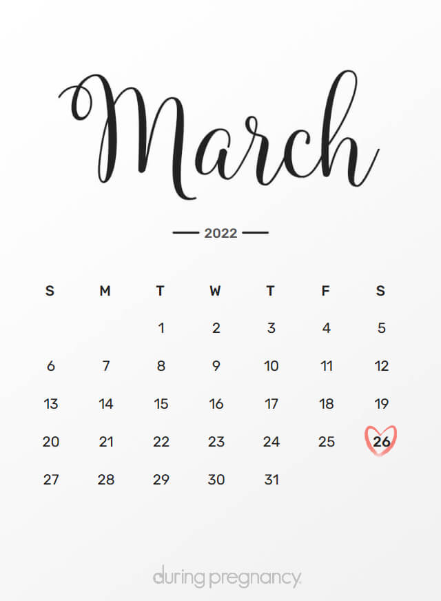 Your Due Date March 26, 2022 During Pregnancy
