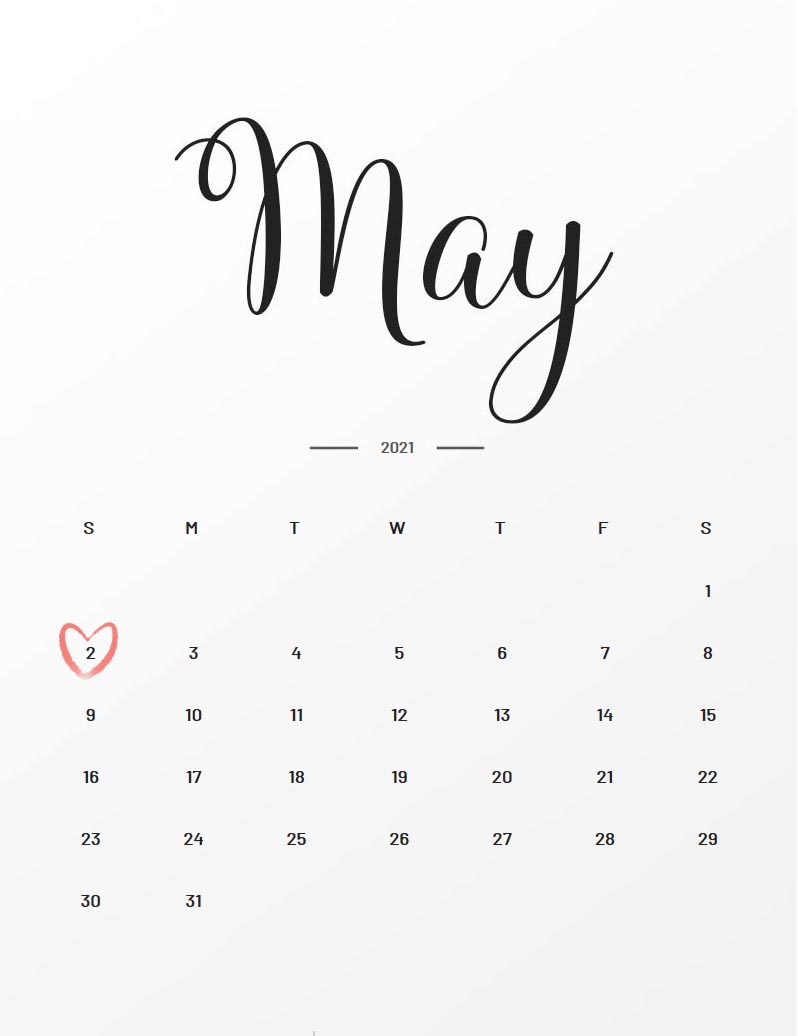 Pregnancy Calendar Due May 2 2021 Printable March