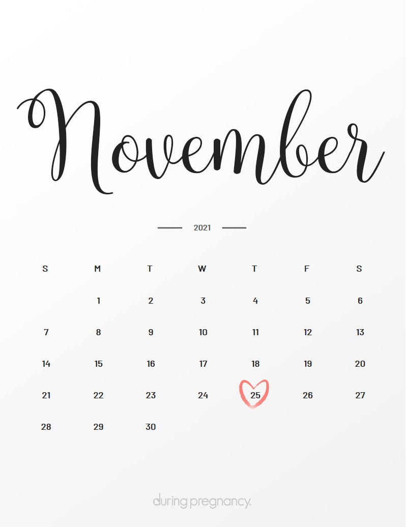 Due Date November 25 2021 During Pregnancy november 25 2021 calendar