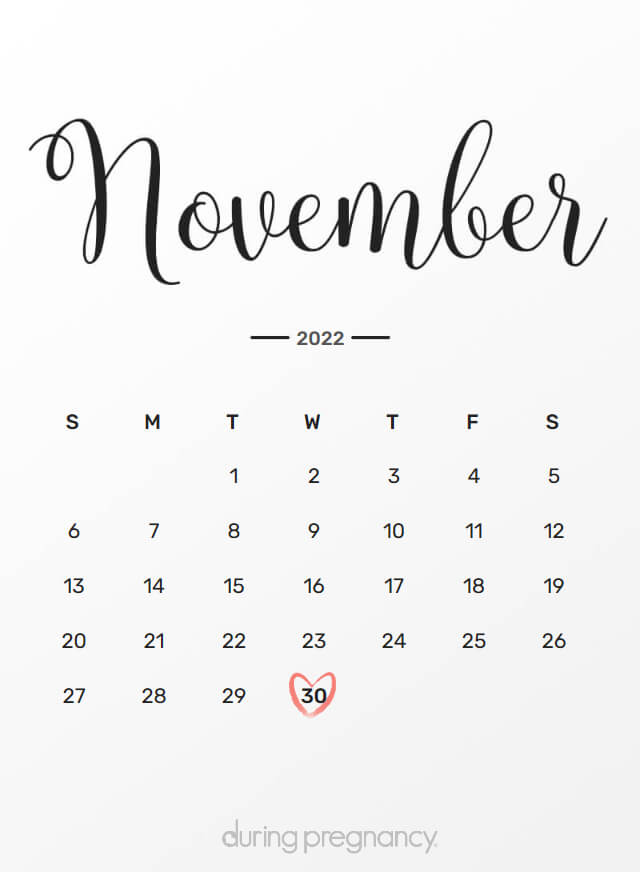 Your Due Date: November 30, 2022 | During Pregnancy
