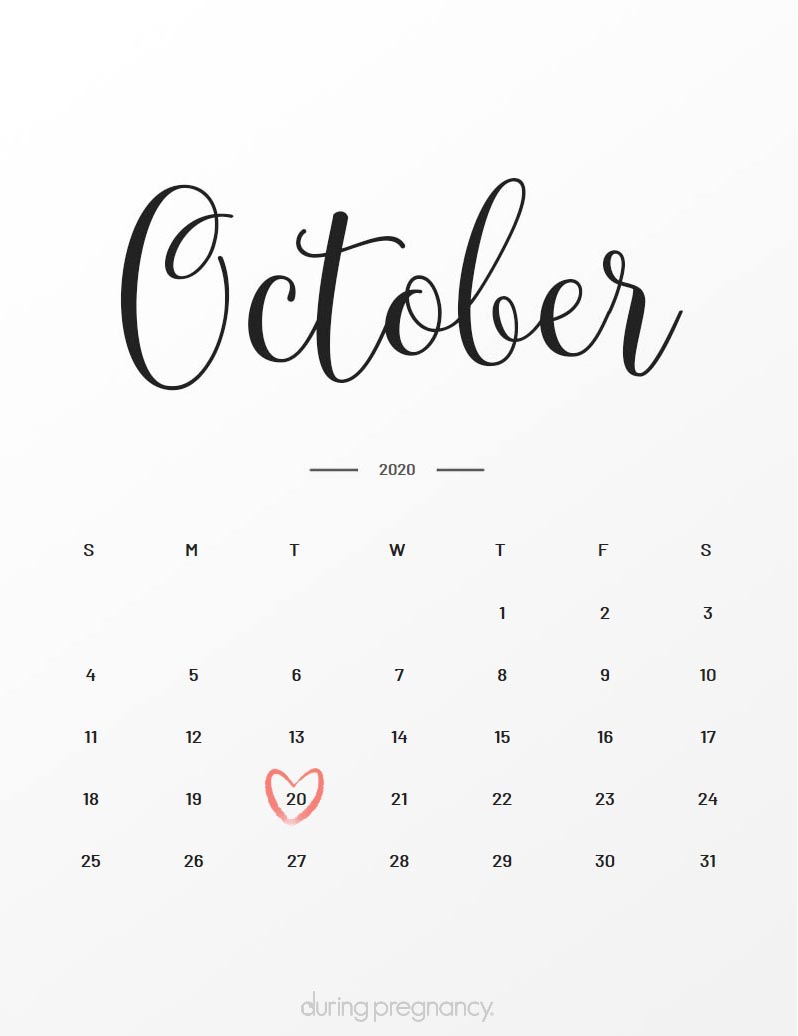 Your Due Date October 20, 2020 During Pregnancy