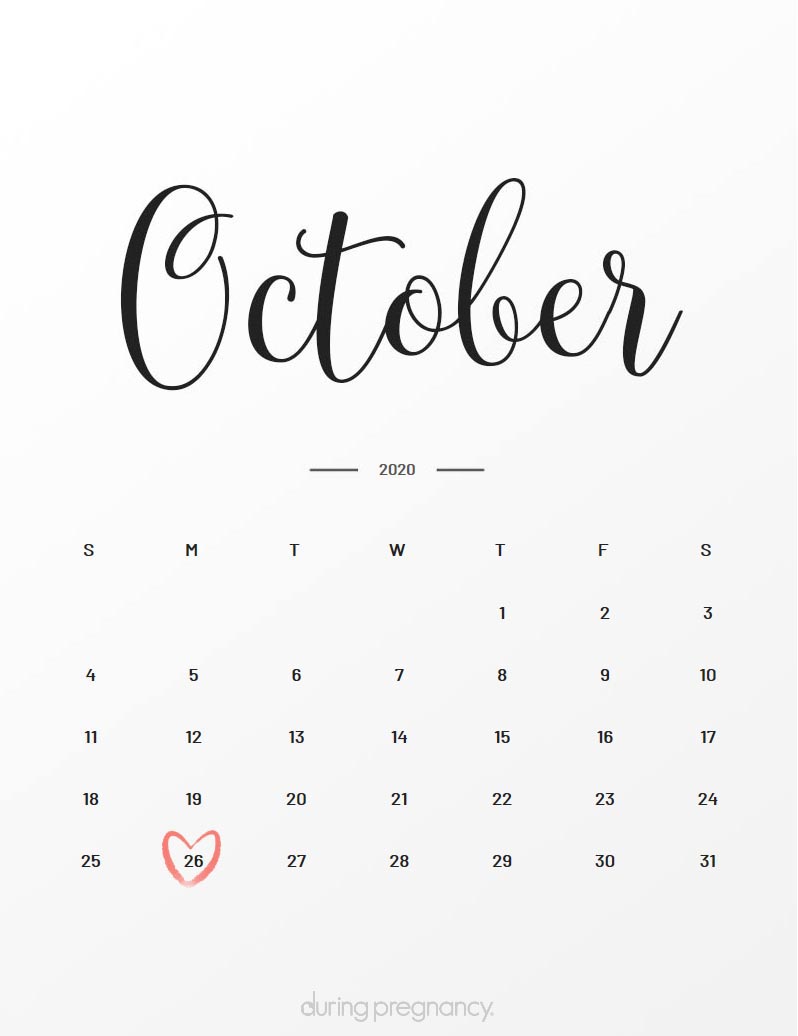 Due Date October 26 2020 During Pregnancy