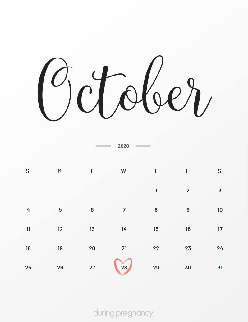 Your Due Date October 28, 2020 During Pregnancy