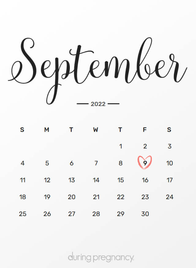 Your Due Date September 9 2022 During Pregnancy