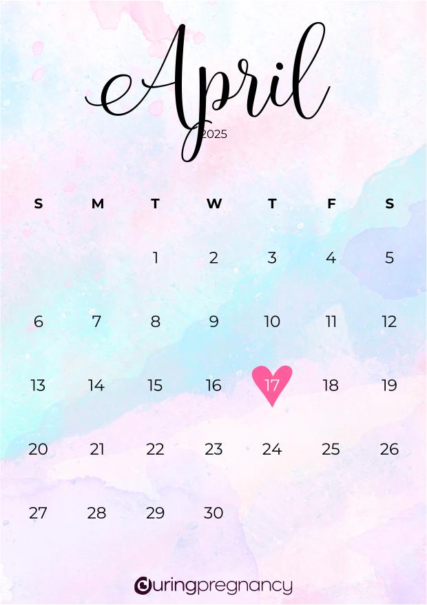 Due date calendarfor April 17, 2025
