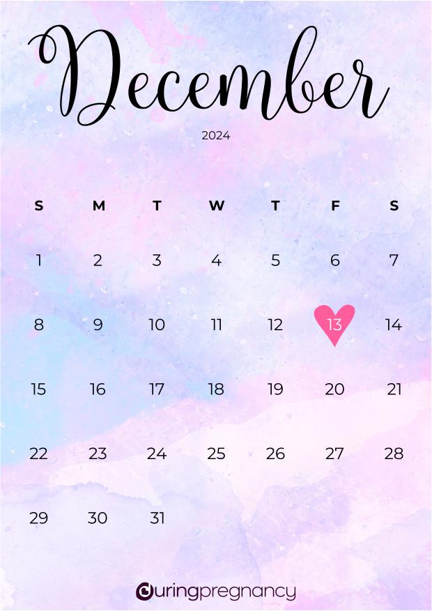 December 13 Calendar 2024
