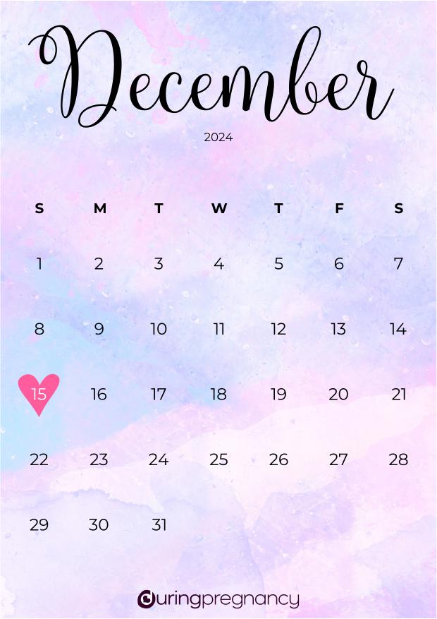 Due date calendarfor December 15, 2024