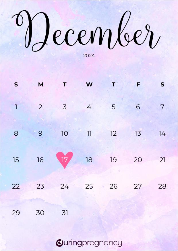 Due date calendarfor December 17, 2024