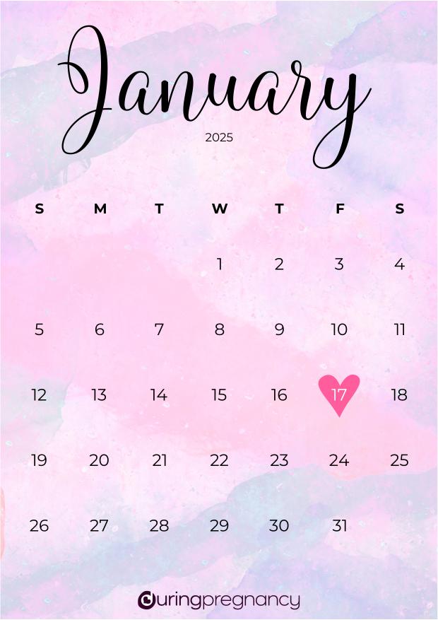Due date calendarfor January 17, 2025