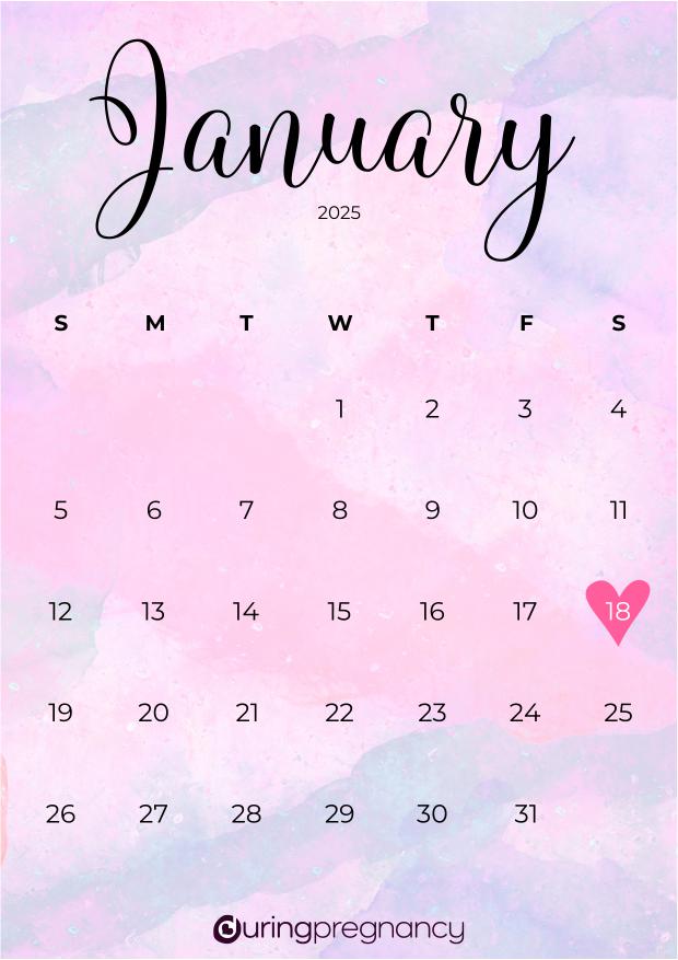 Due date calendarfor January 18, 2025