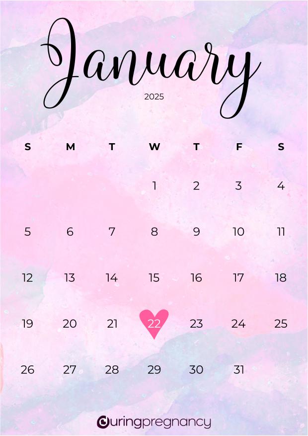 Due date calendarfor January 22, 2025