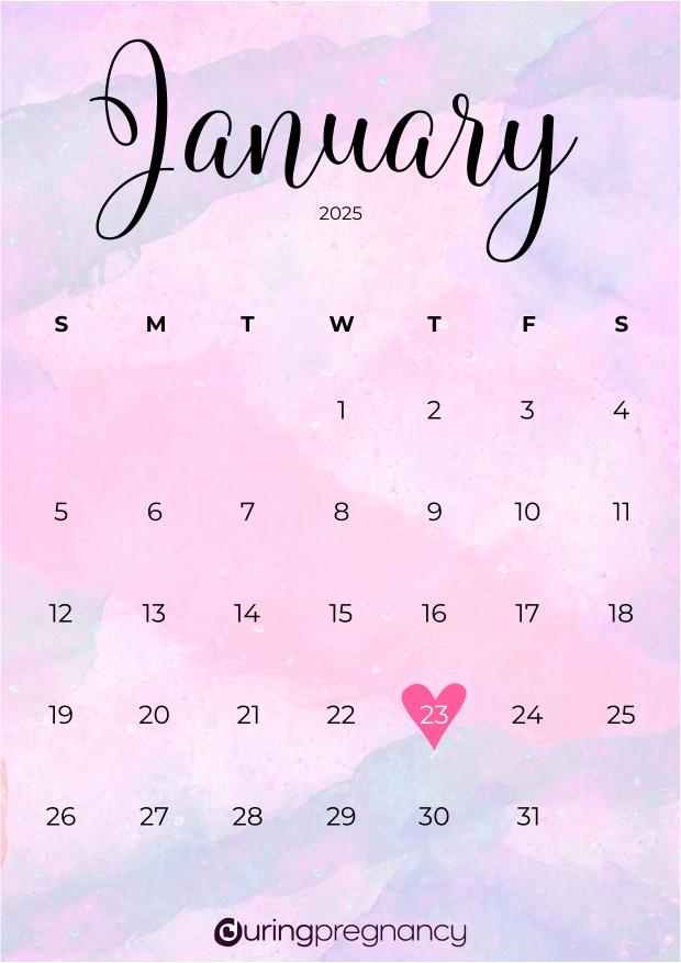 Due date calendarfor January 23, 2025