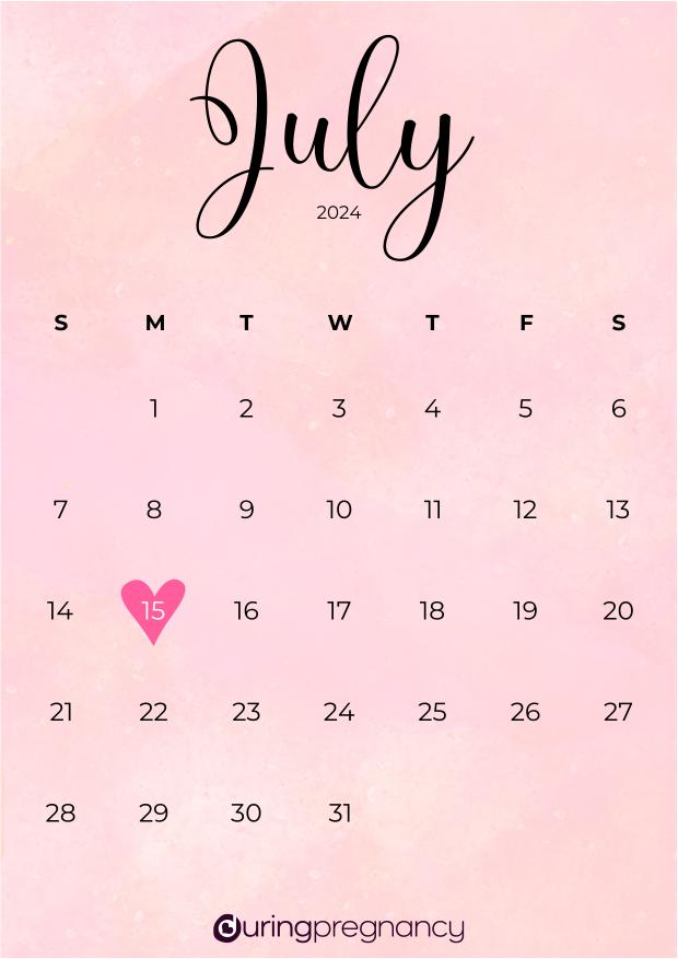 Due date calendarfor July 15, 2024