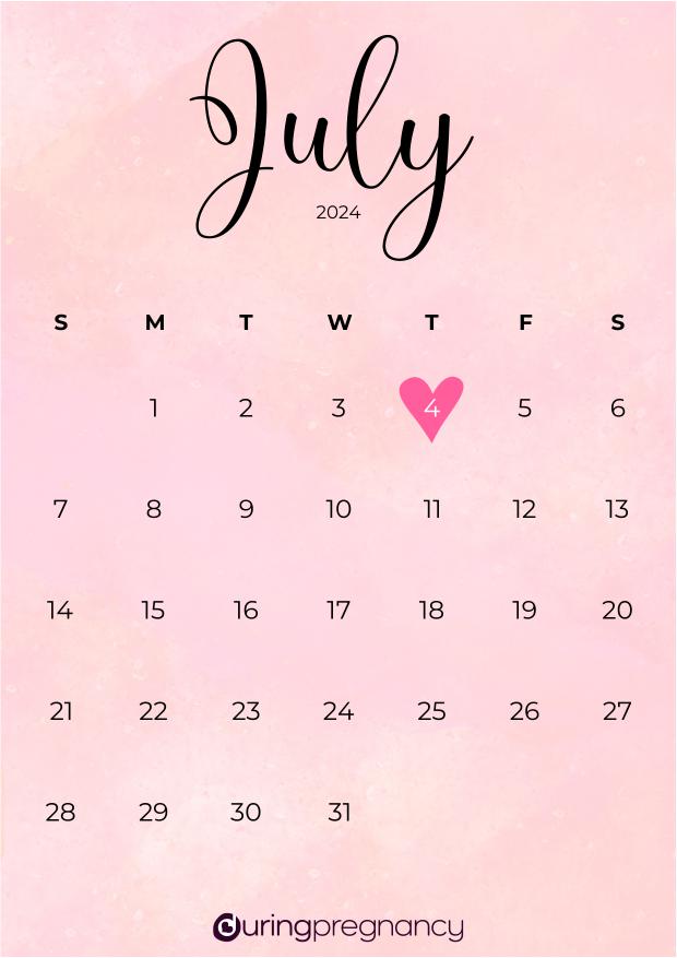 How Far Along Am I Due Date July 4, 2024