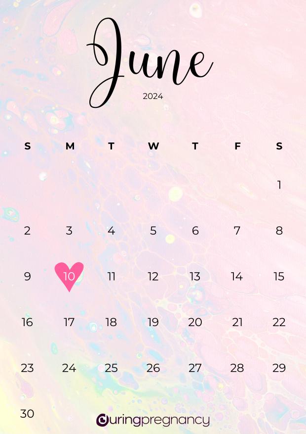 Due date calendarfor June 10, 2024