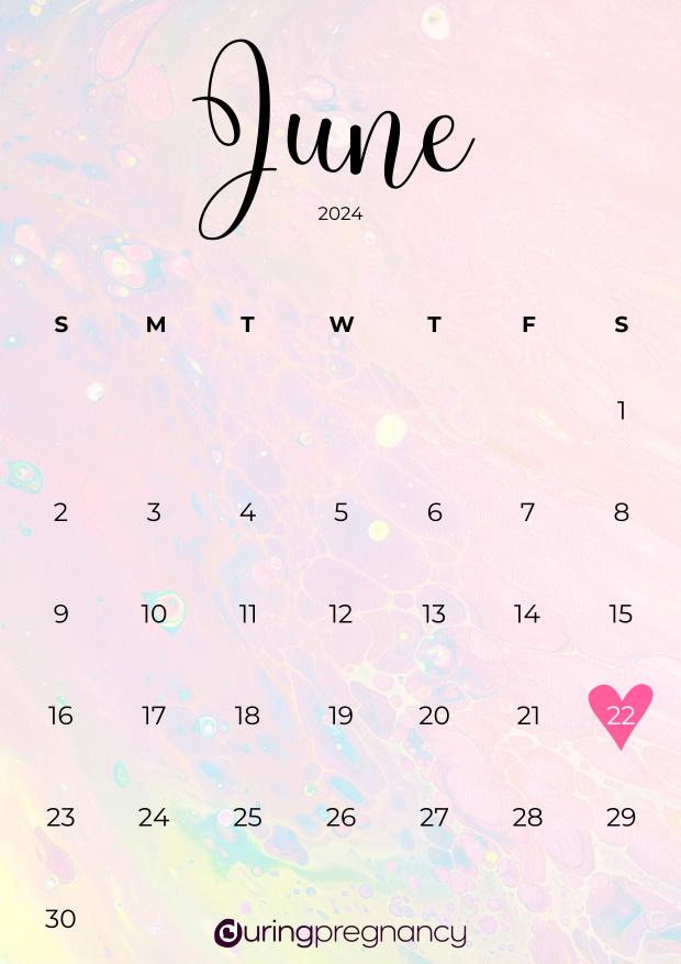 Due date calendarfor June 22, 2024
