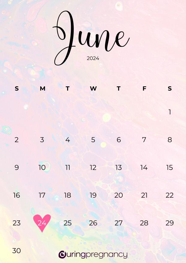 Due date calendarfor June 24, 2024