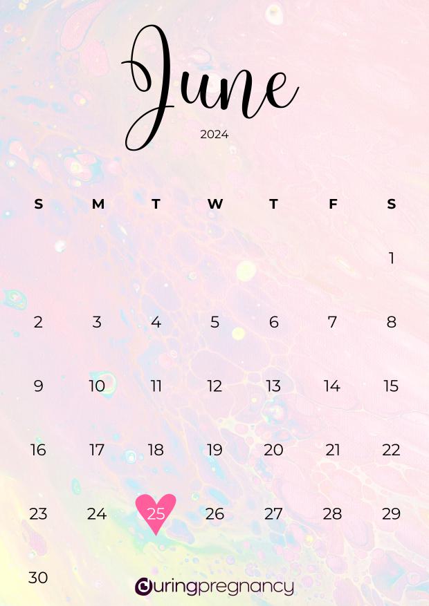 Due date calendarfor June 25, 2024