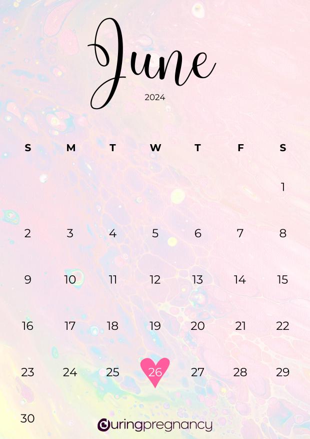 Due date calendarfor June 26, 2024
