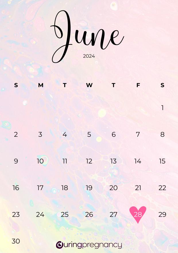 Due date calendarfor June 28, 2024