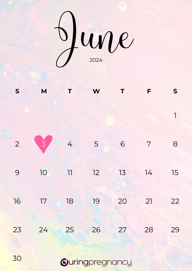 Due date calendarfor June 3, 2024