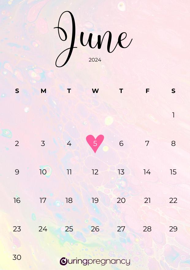 Due date calendarfor June 5, 2024