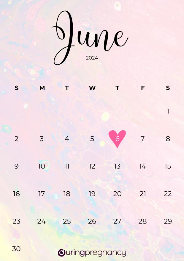 Due date calendarfor June 6, 2024