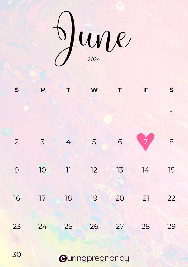 Due date calendarfor June 7, 2024